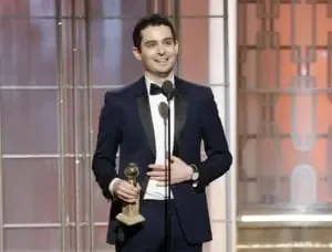 BEVERLY HILLS, CA - JANUARY 08: In this handout photo provided by NBCUniversal, Damien Chazelle accepts the award for Best Director - Motion Picture for " La La Land" onstage during the 74th Annual Golden Globe Awards at The Beverly Hilton Hotel on January 8, 2017 in Beverly Hills, California. (Photo by Paul Drinkwater/NBCUniversal via Getty Images)