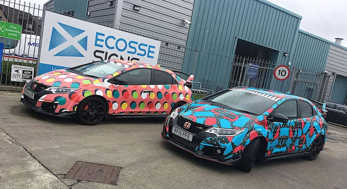 Ecosse Signs use 3M Film to wrap Kaiser Chiefs music video cars_3