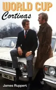 (L-R) West Ham United and England teammates Geoff Hurst and Bobby Moore admire the ranks of Ford Cortinas