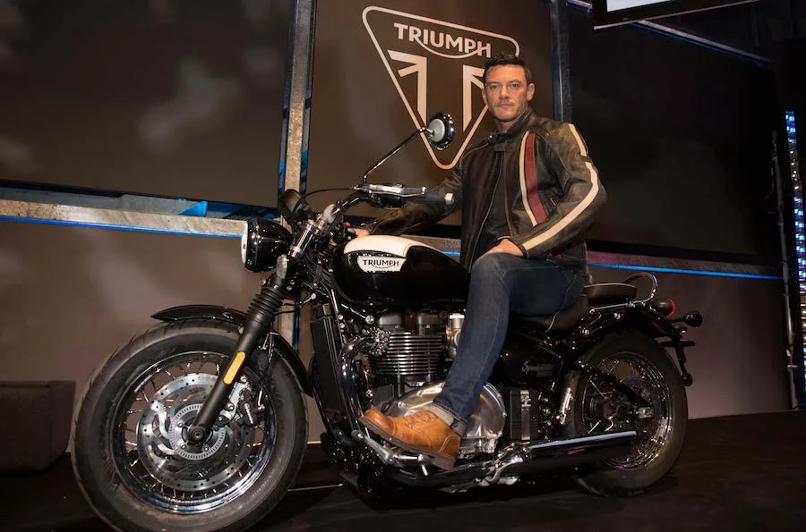Luke Evans rides Triumph Bonneville Speedmaster